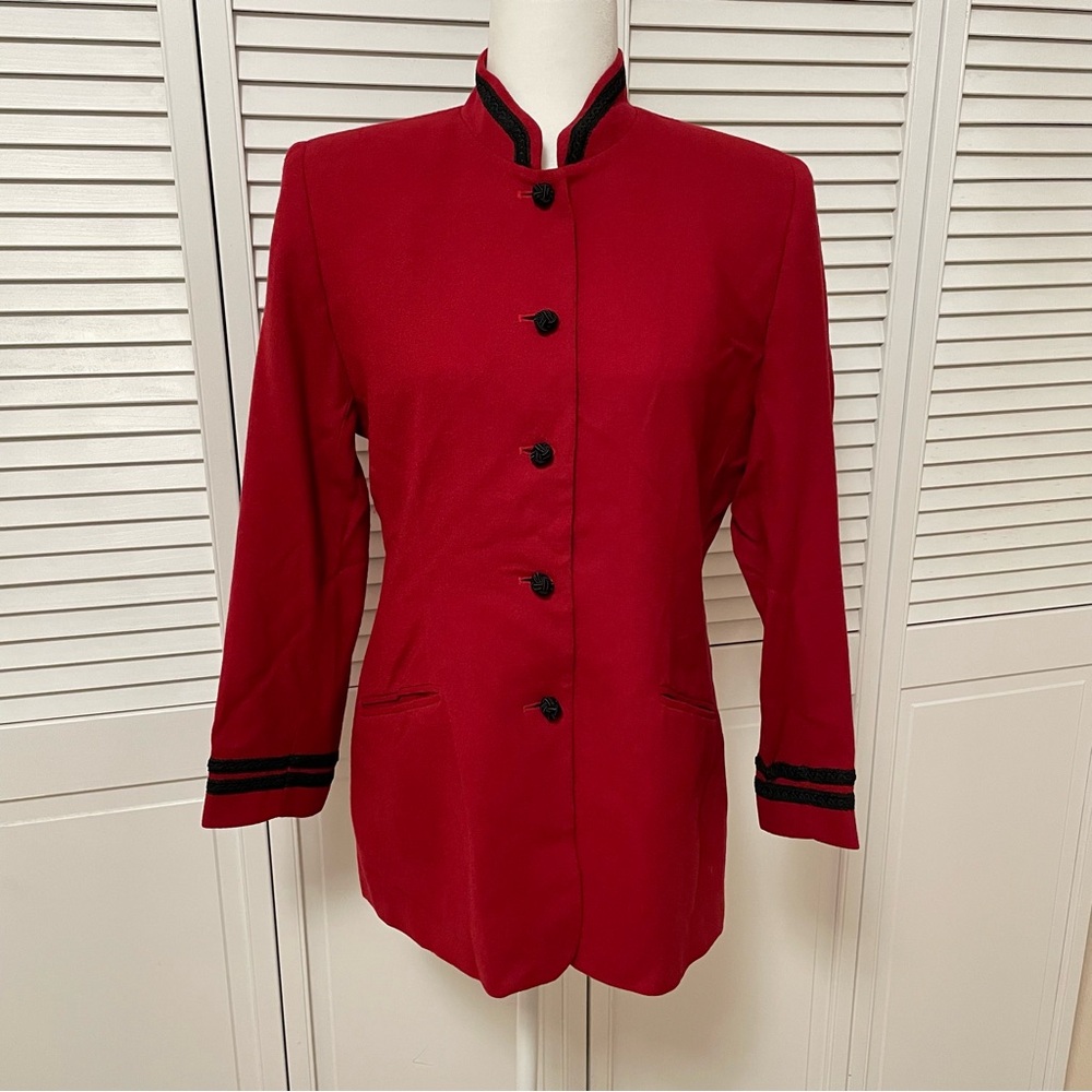VTG Susan Bristol Petites 10 Wool Jacket Blazer Detail Made in USA Riding